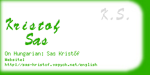 kristof sas business card