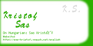 kristof sas business card